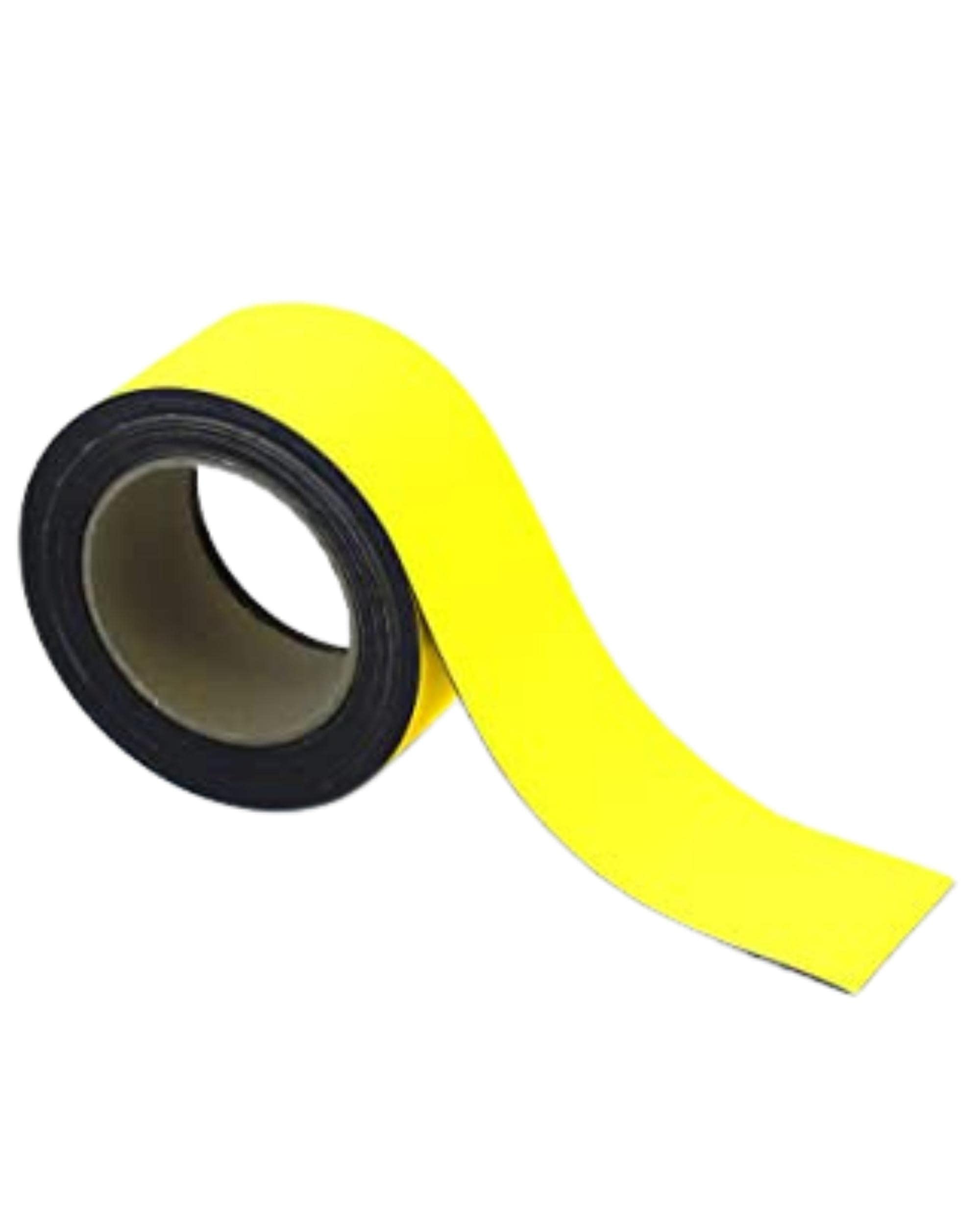 Magnetic Easy Wipe Racking Strip 60mm Wide x 10m Long - Magnetic Tape - Yellow