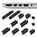 [12 Pack] Anti Dust Plug Compatible with MacBook Air 13” / MacBook Air 11” / MacBook Pro 13” 15” 2015 or Older Model (Black)