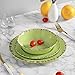 12pcs Melamine Dinnerware set for 4, Outdoor Use Dinner Dishes Set for Camper, Break-resistant, Green Beans Color …