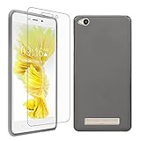 Xiaomi Redmi 4A Case + Screen Protector, Gzerma Soft Shock-Absorption Scratch Resistant TPU Durable Protective Cover and High Definition (HD) Clear, Bubble Free Phone Film for Xiaomi Redmi 4A, Gray