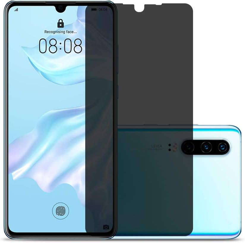 P30 Privacy Screen Protector,Laerion[Strengthen Twice Version] Full Adhesive Coverage Anti-Spy Tempered Glass Screen Protector with 9H Anti Scratch HD Clear Bubble Free Protective Film