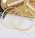 VUJANTIRY Multiple Hoop Earring Set Flat Hoop Earring Textured Silver or Gold Tone Rounded Hoop Earrings 3 Pairs (Gold #2)