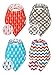 Bandana Baby Drool Bibs for Boys & Girls - Ultra Absorbent Reversible Bib Set with Adjustable Snaps - 100% Cotton - Fits Any Child, Newborn or Infant - Unisex Colors & Patterns - Great Shower Gift