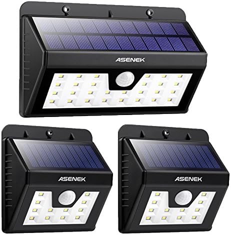 ASENEK Solar Sensor Light 3 pack 12 LED 28 LED Motion Sensor Light Security Lighting Waterproof Wireless Wall Lights for Driveway, Garden, Door, Yard, Deck, Patio, Garage
