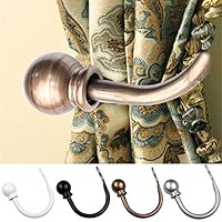 8QzJs1Tg 2Pcs Modern Concise Ball Curtain Tieback Holdback Holder Drape Hook Decoration - Bronze S