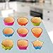 36 Pcs Silicone Cupcake Baking Cups, AIFUDA Reusable Mini Cake Cups Liners Mold Nonstick Muffin Donut Pan, 9 Shapes