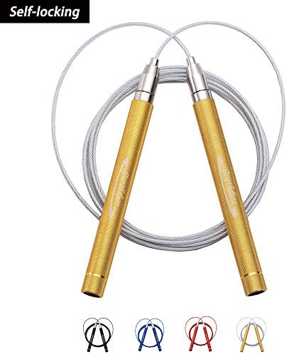 Goothdurs Adjustable High Speed strong Aluminum Jump Rope - 360 Degree Spin Professional Fitness Training with Anti-Wear Pipe