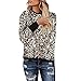 TOOPOOT Women Tops  Fashion Leopard Print Shirts Round Neck Long Sleeve Patchwork Sweatshirt Brownthumb 1