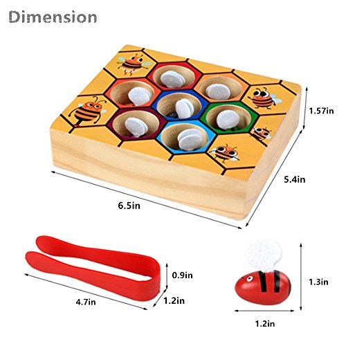 XREXS Toddler Bee Hive Preschool Wooden Toys,Bee Toy,Motor Skills Toys for Toddlers for Baby Early Educational Toddler Montessori Game Motor Skills Toy