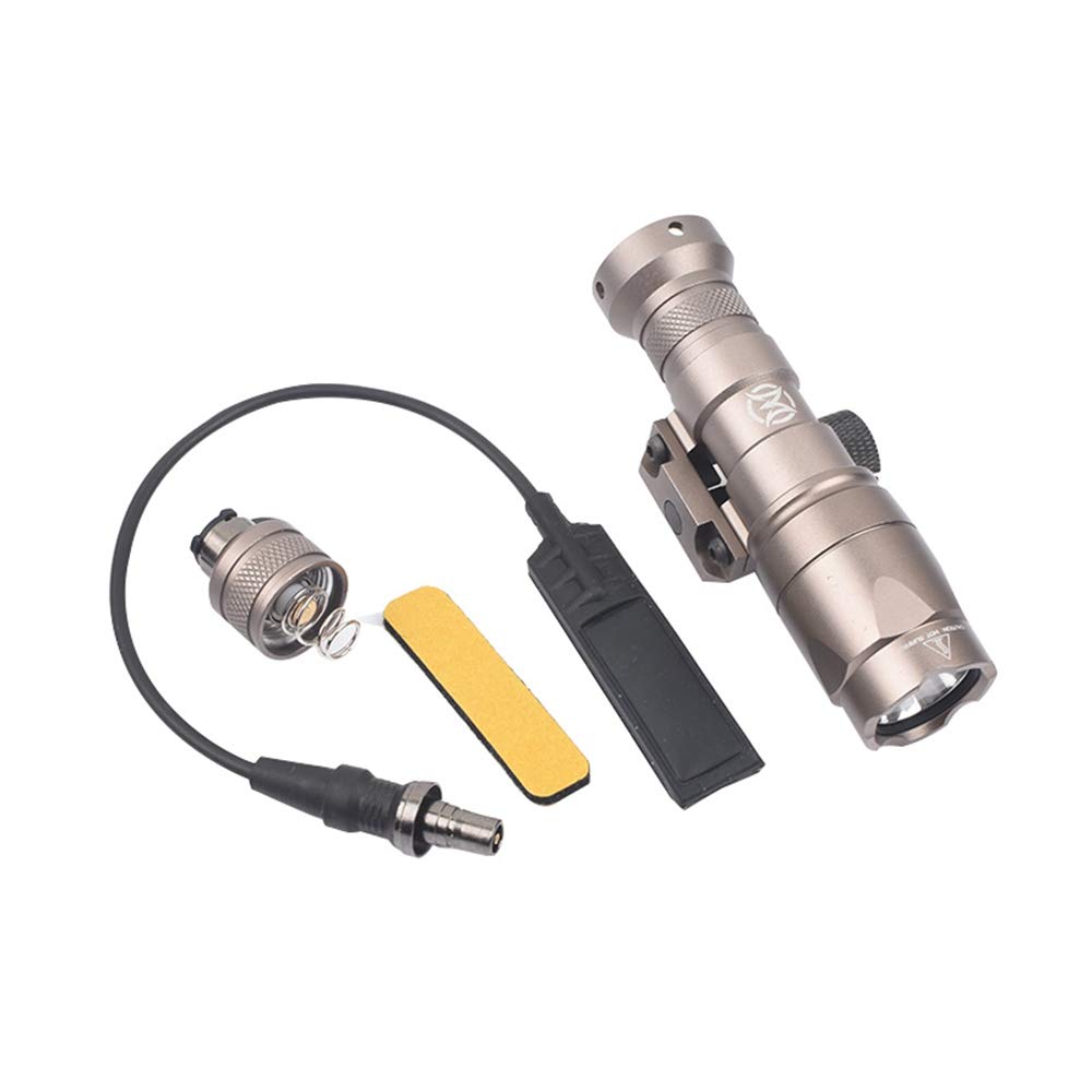 SBGJMY M300A Tactical Torch LED Flashlight 600 Lumens with Pressure Pad and Tail Button Switch Torch for 20mm Picatinny Rail System (Tan)