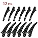uxcell 12 Pcs Black Plastic Prong Alligator Teeth Bows Hair Clips