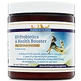 Best Probiotics Powder for Dogs with Glucosamine Chondroitin and MSM – Supplements for Hip and Joints Support – Arthritis Pain Relief – Digestive Enzymes – Diarrhea – Dry Skin – Allergies – 100% Natural and Organic