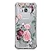KIOMY Case for Girls Clear with Purple Flowers Design Shockproof Bumper Protective Case for Samsung Galaxy S8 Plus Flexible Silicone Slim Fit Cute Floral Pattern Print Rubber Cover for Women