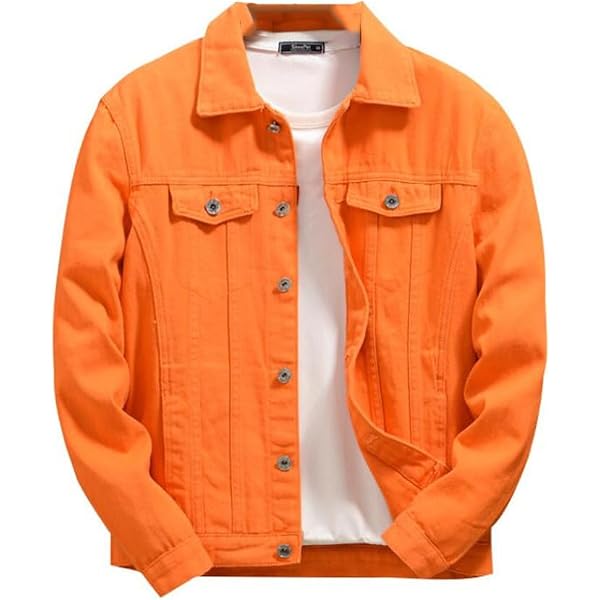 Mens Button Denim Jacket Casual Classic Slim Fit Jean Coat Washed