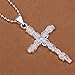 NYKKOLA Jewellery Beautiful Fashion Silver Bead Chain Religion Cross Pendant Necklace