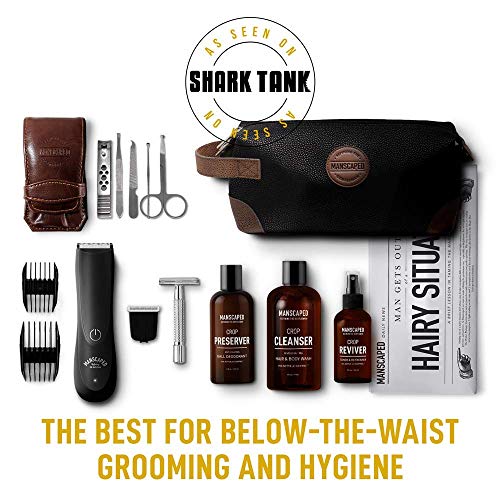 Manscaped Perfect Package 2.0 Kit Contains: Electric Trimmer, Ball Deodorant, Body Wash, Performance Spray-on-body Toner, Five Piece Nail Kit, Luxury Bag, Shaving Mats - Thumbnail 4