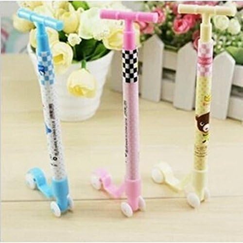 KitMax (TM) Pack of 12 Pcs Cute Cool Novelty Scooter Shape Personalized Promotional Ballpoint Pens Office School Supplies Students Children Gift