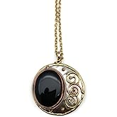 Anju P2214 Black Onyx Mixed Metal Pendant Necklace