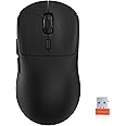 KYSONA Wireless Gaming Mouse Ultralight 55g, 3395 Lag-Free Sensor, 26K DPI, 80Hrs Long Battery Life, 6 Programmable Button for PC, 3 Modes (2.4G/Wired/BT), Win with M600v2, Black