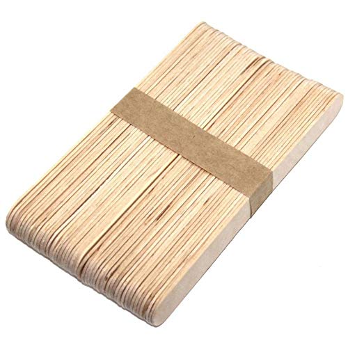 50 Jumbo Natural Wooden Wide Lollipop Lolly Sticks - Garden Plant Labels Markers - Kids Art Craft Models
