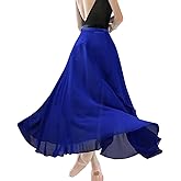 Lopsity Women Ballet wrap Skirt Long Sheer Dance Skirts with Tie Waist Ballet Skirt Chiffon Wrap Dance Skirt for Women Girls
