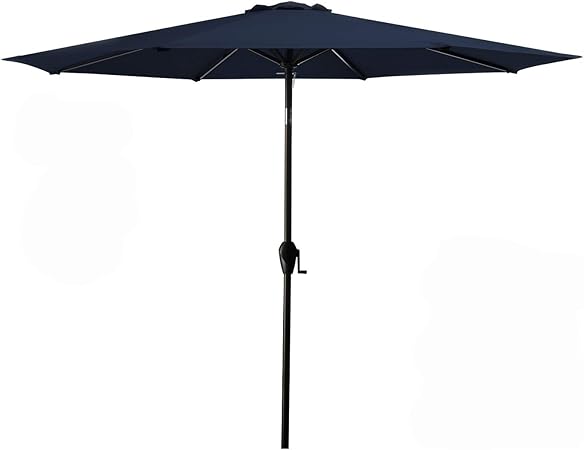 Amazon Com Meway 9ft Patio Umbrella Outdoor Umbrella Patio Table Umbrella Garden Umbrella With Tilt And Crank For Commercial Event Market Garden Deck Backyard Pool And Patio Table 9 Ft Navy