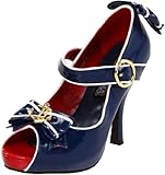 Funtasma by Pleaser Women's Anchor Open-Toe Pump,Blue Patent,8 M US