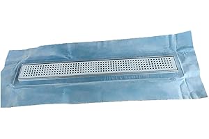 Tooltech® Xpert Waterproof Stainless Steel Linear Shower Drain Square Pattern Grid with Flange, 24" x 5 5/16" x 3 1/8"