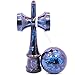Kaleb USA Full Marble Swirl Kendama and Extra String (Blue & Black Metallic)