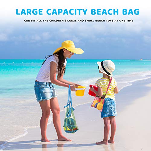 6 Pieces Beach Toys Mesh Beach Bags Toys Kids Shell Bags Colorful Sea