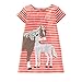BEILEI CREATIONS Girls Horse Appliques Cotton Dress Short Sleeve Size 5T