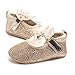 Elaco Infant Baby Girls Moccasins Anti-Slip Soft Sole Princess Shoes (12-18M, Gold)