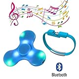Etopsell LED Light Switch MINI Bluetooth Speaker Music Fidget Spinner EDC Hand Spinner--Best Stress Reducer Relieves Anxiety and Boredom (Blue)