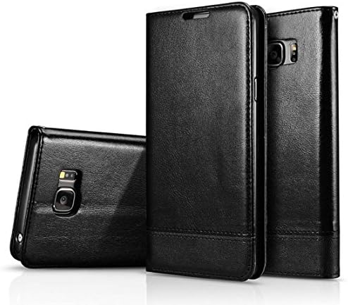 Galaxy Note 5 Case, Dfly Premium PU Leather Flip Wallet Cover with Dual Side Magnet Design for Samsung Galaxy Note 5, Black
