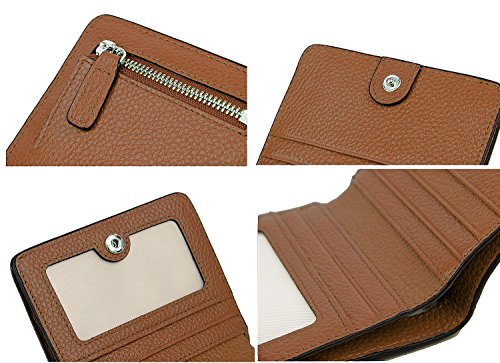 AINIMOER Small Leather Wallet for Women, Ladies Credit Card Holder RFID Blocking Women's Mini Bifold Pocket Purse, Sorrel