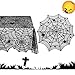 Korlon 2 Pieces Halloween Tablecloth, Halloween Spider Web Tablecloth Table Cover, 54”x 72” Rectangular & 42” Round Black Spider Web Lace Tablecloth for Halloween Kitchen Decor Party Decorations