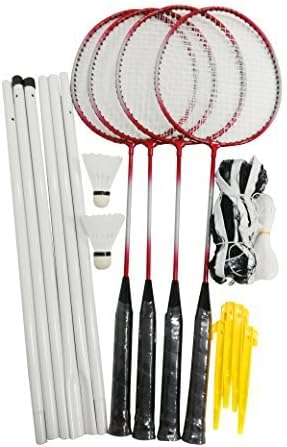 Heemika 4 Player Sport Badminton Racket Racquet Set With Nets Shuttlecock