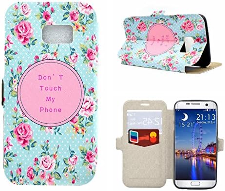 Samsung S7 EDGE Case, Galaxy S7 EDGE Case,Window View Function Painted pattern PU Leather Magnet Wallet Flip Case Cover with Built-in Credit Card/ID Card Slots for Samsung S7 EDGE (sun)