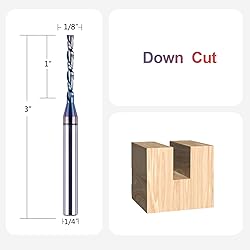 SpeTool 1/8 Inch Spiral Downcut Router Bit 1/4 Inch