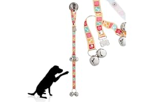 PoochieBells The Original Dog Potty Doorbell, Dog Bells for Potty Training & Puppy Housebreaking, Potty Train Your Dog in Days, Made in America, Bone App Pink