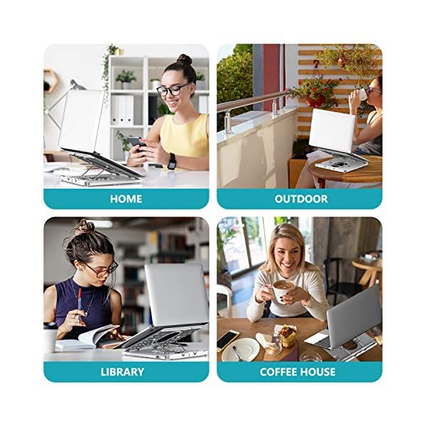 Laptop-Stand-Jelly-Comb-Ergonomic-Notebook-Riser-Desk-9-Level-Adjustable-with-Foldable-Legs-Phone-Holders-and-Cooling-Design-for-Macbook-Tablet-Book-ComputerDesktop-Monitor-White Laptop Stand, Jelly Comb Ergonomic Notebook Riser Desk 9-Level Adjustable with Foldable Legs, Phone Holders and Cooling…
