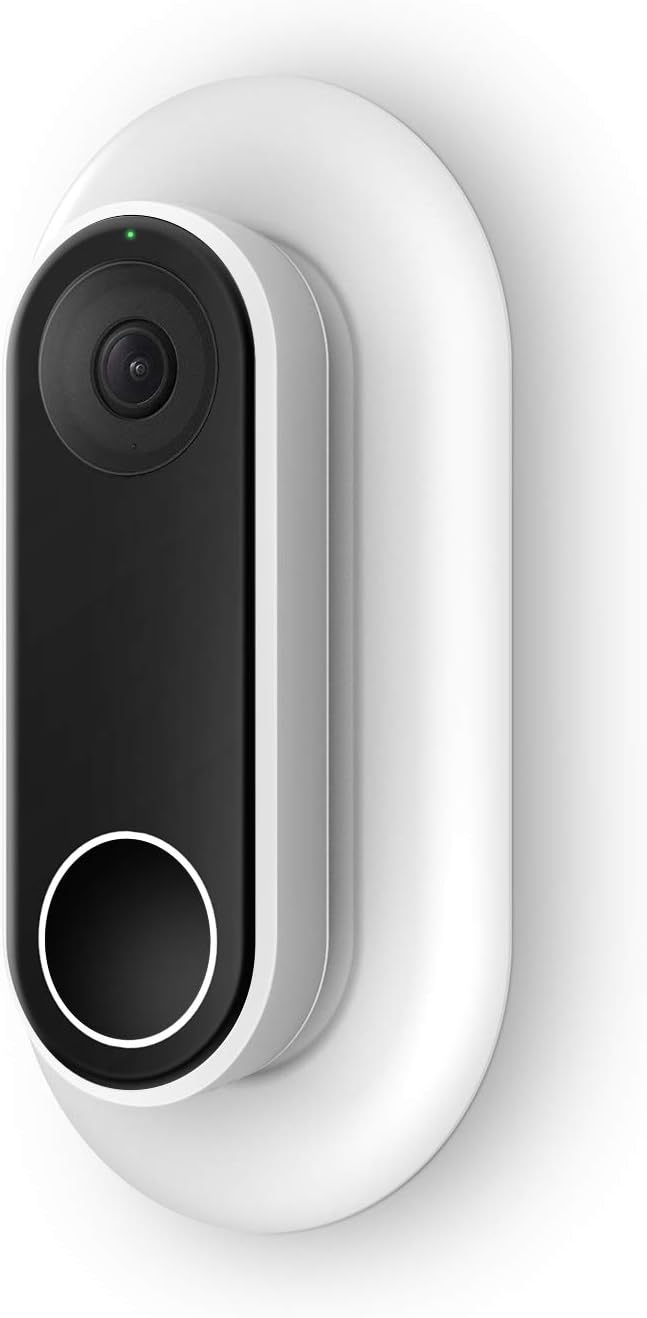 Nest Hello Wall Plate, Hard ABS Plastic Wall Plate Bracket Cover for Nest Hello Doorbell by KASMOTION, Compatible with Adjustable Wedge (White)