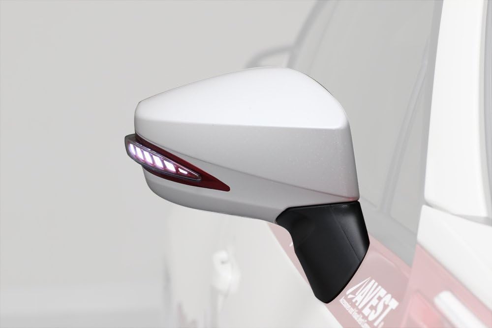 【V/A】 Side Mirror Sequential Turn Signal Lights LED for Scion FR-S Toyota 86 Subaru BRZ Unpainted DRL White Red Trim w/Switch