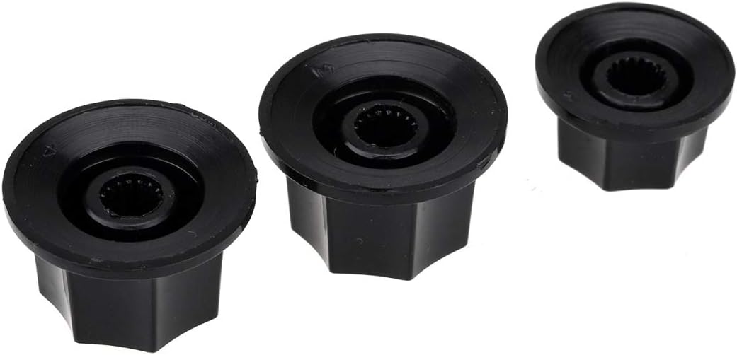 Musiclily Pro Metric Size 18 Splines Jazz Bass Knobs for Asia Import Bass Split Shaft Pots Black(Set of 3) - Image 5