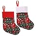 Vanteriam 9'' Mini Christmas Stockings with Snowflakes, Gift & Treat Bags for Favors and Decorations, Set of 10