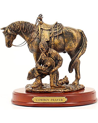 Western Moments Unisex "Cowboy Prayer" Statue Brown One Size