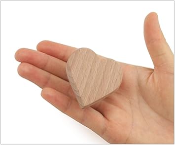 5pcs Heart Shaped Natural Wood Cabinet Funiture Drawer Knobs Pulls