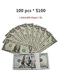 Motion Picture Prop Full Print 2 Sided Copy of 100 pcs $100 Stack, for Movie,Videos,Teaching and Birthday Party