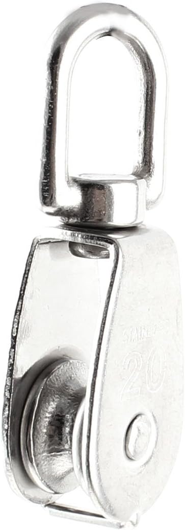 ELECTROPRIME 12mm Groove Width 20mm Sheave Dia Single Swivel Eye Metal Rope Pulley