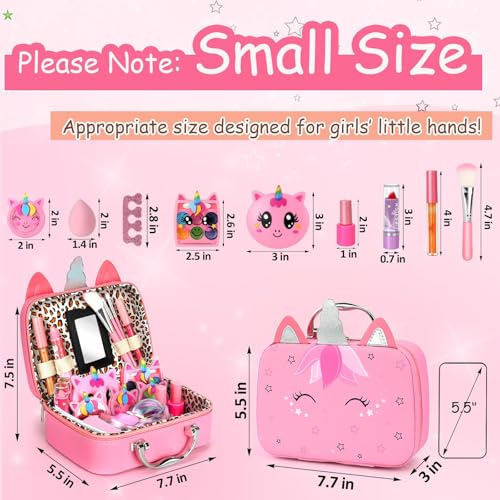 Uniiking® Kids Makeup Girls Toys - Washable Makeup Kit Kid Children Princess Dress Up Christmas Birthday Gifts Toys for 3 4 5 6 7 8 9 10 11 12 Year Old Girls